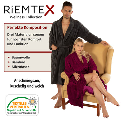 TWIN VELOUR Bademantel Anthrazit