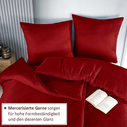 Bettwäsche Set - Mako Satin Bordeaux - RIEMTEX