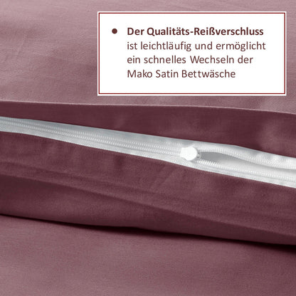 Bettwäsche Set - Mako Satin - Pflaume - RIEMTEX