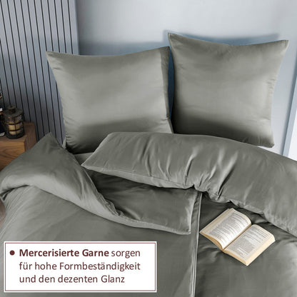 Bettwäsche Set - Mako Satin - Silber - RIEMTEX