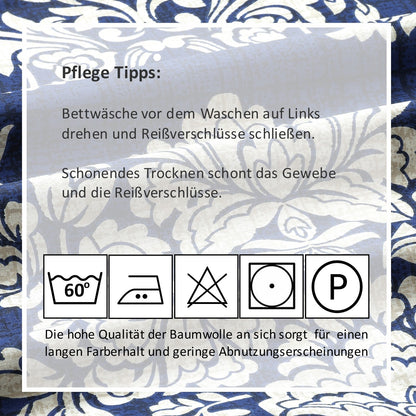 Bettwäsche Set - Renforcé - Estella Dark Blue - RIEMTEX