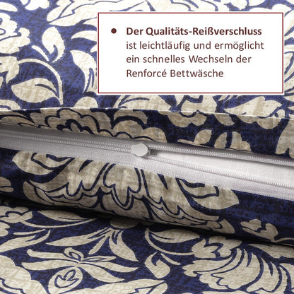 Bettwäsche Set - Renforcé - Estella Dark Blue - RIEMTEX