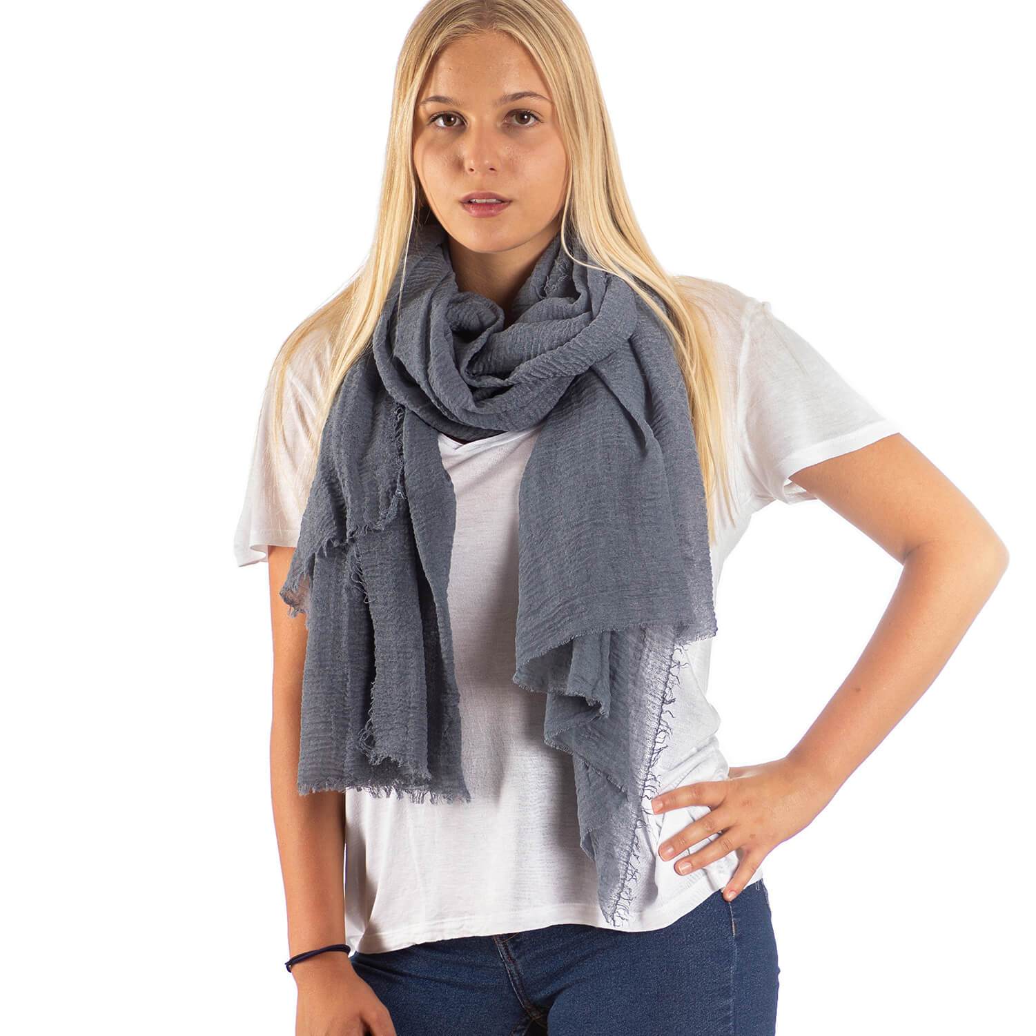 Pashmina Schal in Blaugrau - RIEMTEX